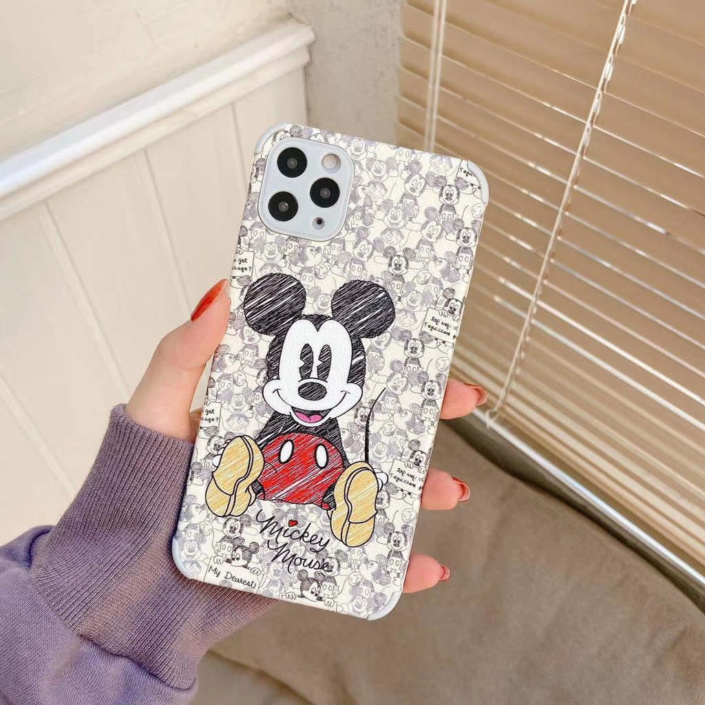 Ốp Điện Thoại Họa Tiết Chuột Mickey Minnie Vẽ Tay Kiểu Retro Xinh Xắn | BigBuy360 - bigbuy360.vn