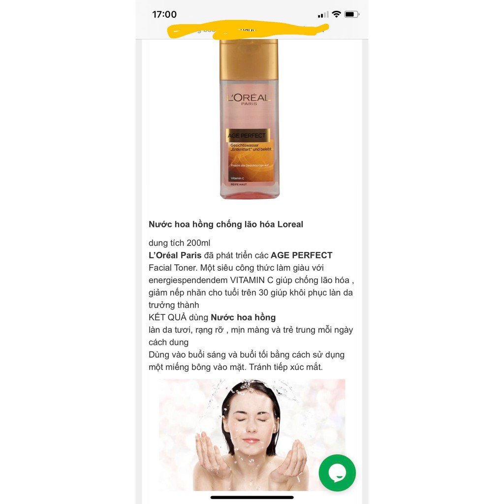 Nước hoa hồng Loreal Age perfect