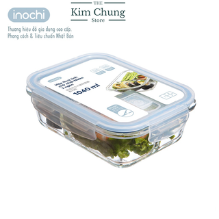 Hộp thủy tinh inochi nikko 1040ml 3 ngăn / 2 ngăn chịu nhiệt & an toàn - hàng chính hãng