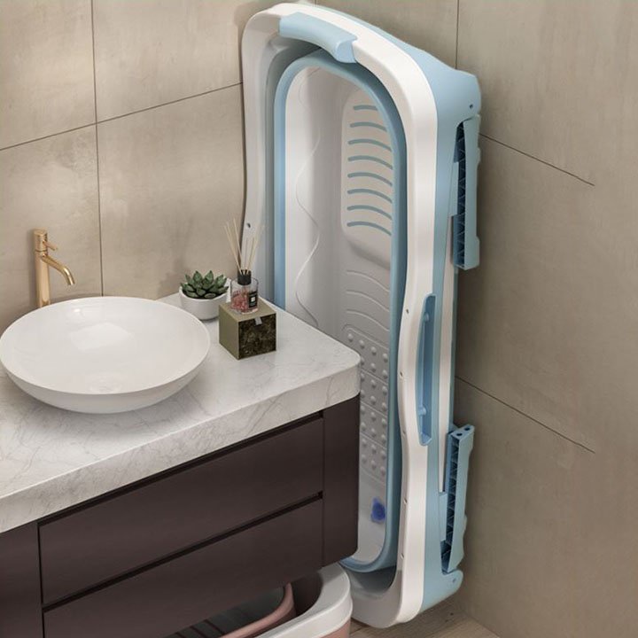 Chậu Tắm Gấp Gọn Cho Người Lớn Trẻ Em Dài 1,18m - Thau Tắm Silicon Cao Cấp - Bồn Xông Hơi Gia Đình