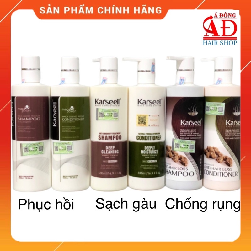 Bộ dầu Gội xả Karseell Collagen phục hồi mềm mượt sạch gàu chống rụng tóc 500/800ml