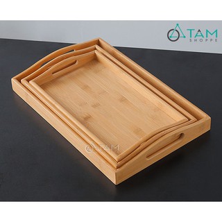[GỖ DÀY ĐẸP] Khay gỗ đựng trà gỗ tre cao cấp số 13
