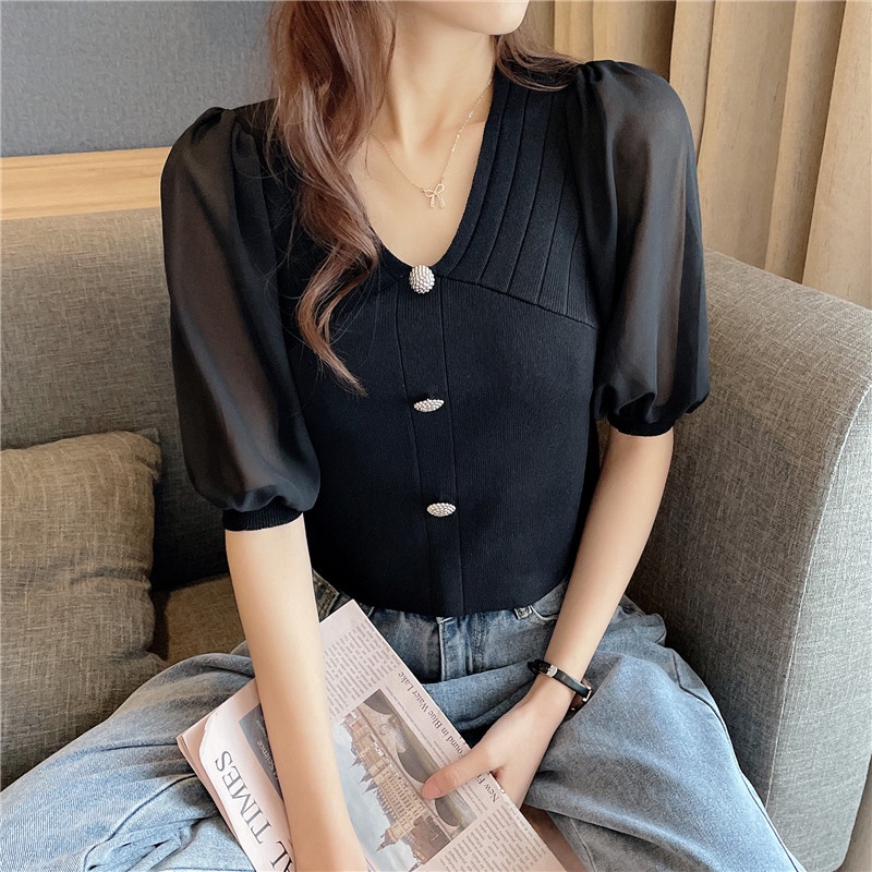 Áo Sơ Mi Nữ Tay Phồng Thời Trang Hàn Quốc Xinh Xắn