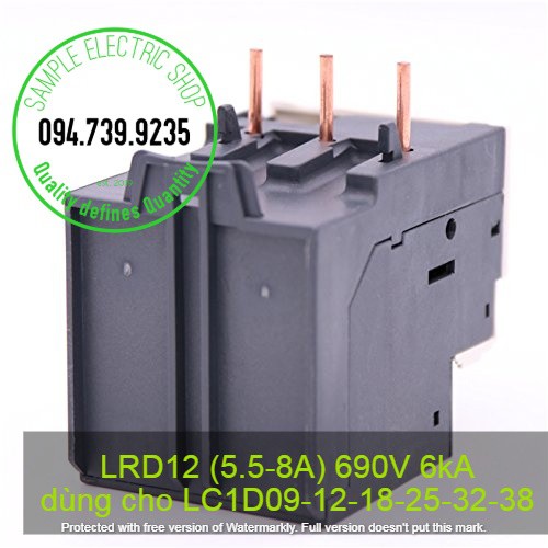LRD12 - Relay nhiệt Schneider LRD12 (5.5-8A) -  Rơ le Nhiệt 5.5-8A