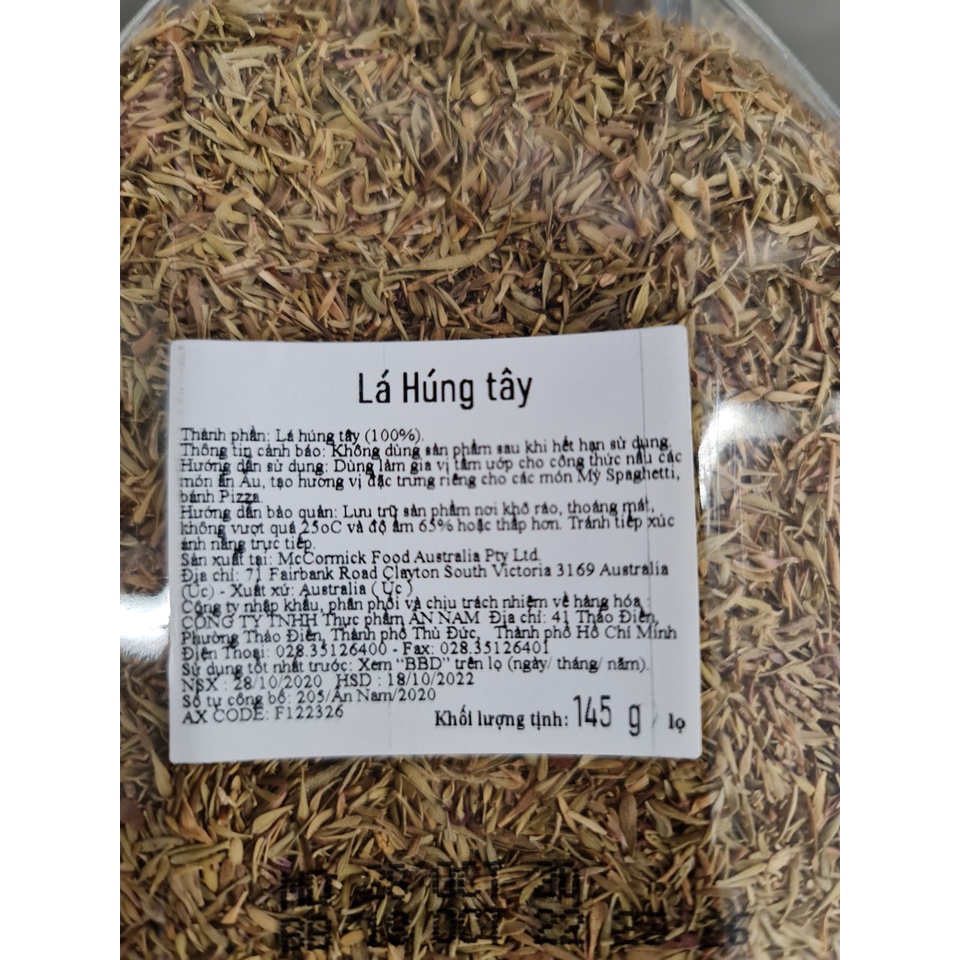 [HỘP LỚN 145g - Thyme Leaves] LÁ HÚNG TÂY KHÔ [Australia] MCCORMICK (amn-hk)