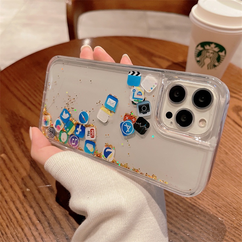 Ốp Điện Thoại Mềm Cát Chảy Chống Rơi Toàn Diện Đơn Giản Cho iPhone13 12 pro max xs/XR 6 7/8plus XR 11