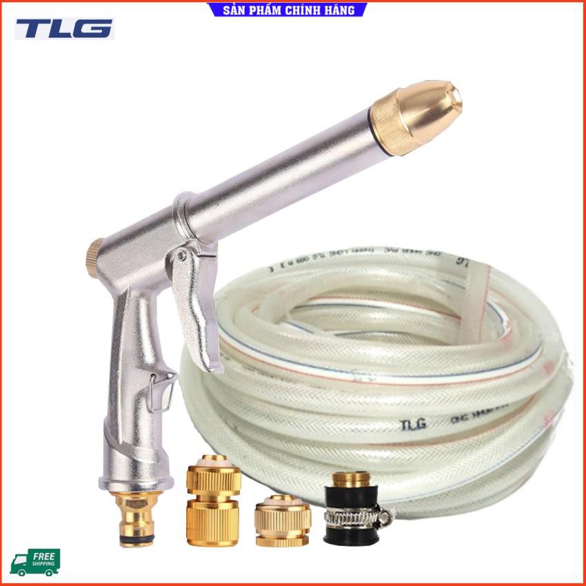 HCM- Vòi nước vòi phun nước rửa xe tưới cây tăng áp thông minh + bộ dây bơm nước cao cấp TLG 206810 đầu đồng,cút đồng