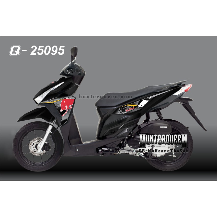 Tem rời Vario 2015. Redbull, xe đen.Thay đổi màu sắc và chi tiết theo yêu cầu. Sắc nét, bền màu