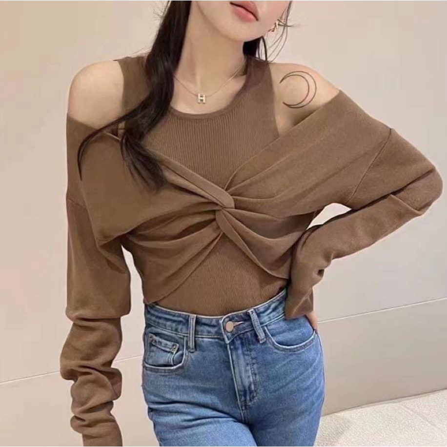 Sét áo tay dài, cặp ba lỗ, vải gân, Y30