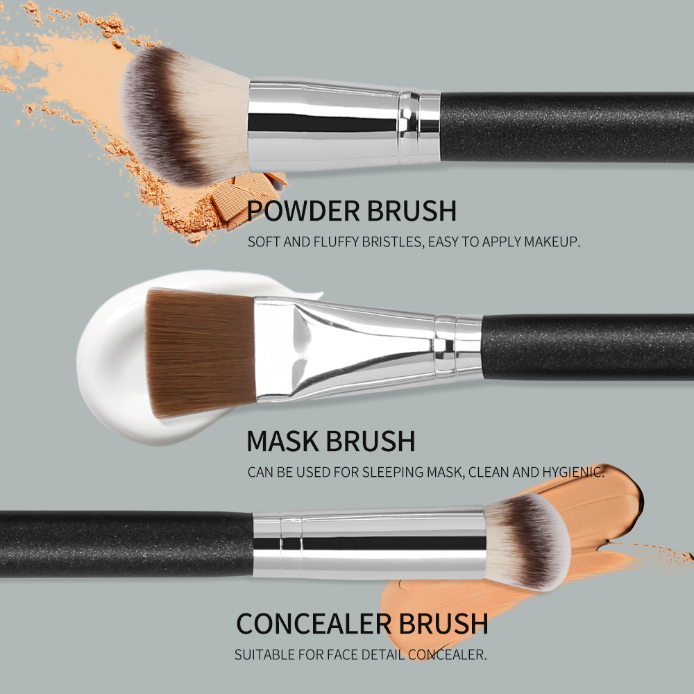 Set 3 cọ trang điểm MAANGE tiện dụng để tán phấn/che khuyết điểm