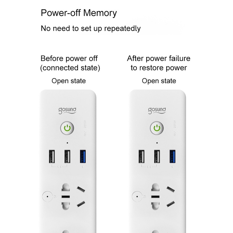 Bộ Nguồn Thông Minh CP5 Điều Khiển Bằng Ứng Dụng Điện Thoại Có 4 Ổ Cắm Và 3 Cổng USB