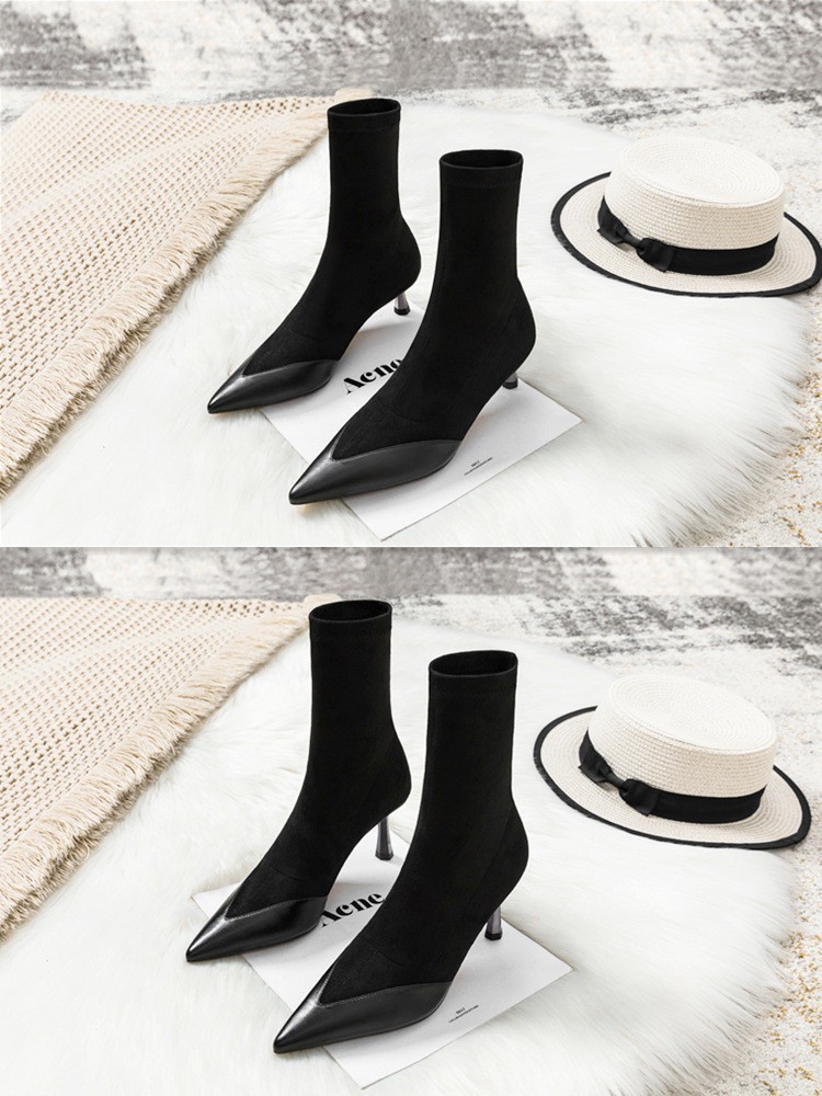 Elastic Boots Only With Boots With High Heels Female Autumn And Winter 2020 Women's Boots Spring And Autumn Boots Pants Skinny Boots | BigBuy360 - bigbuy360.vn