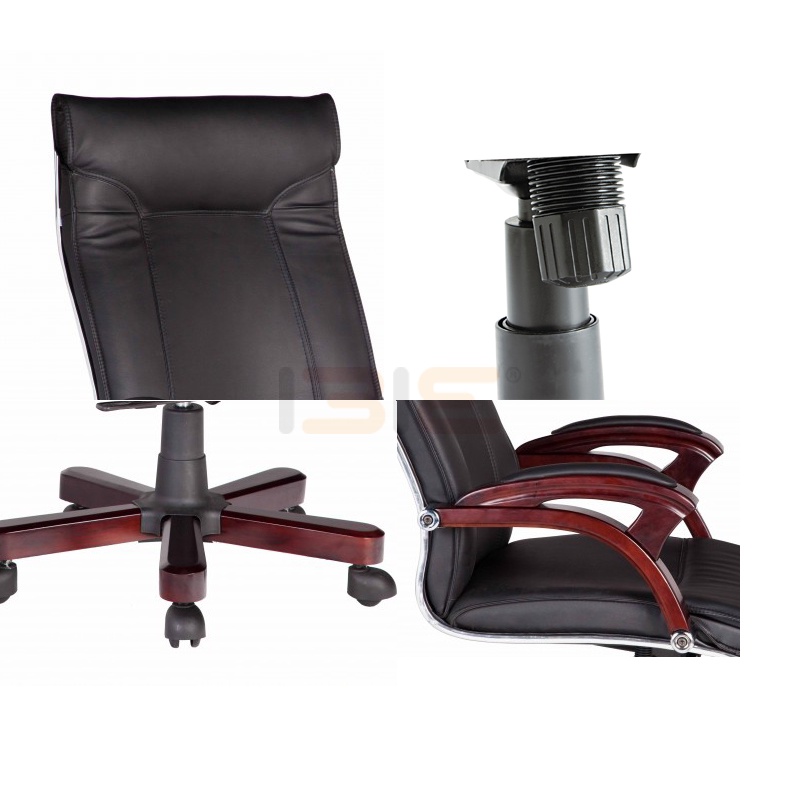Ghế Giám đốc bọc da PU IBIE IB012 chân gỗ tay ốp