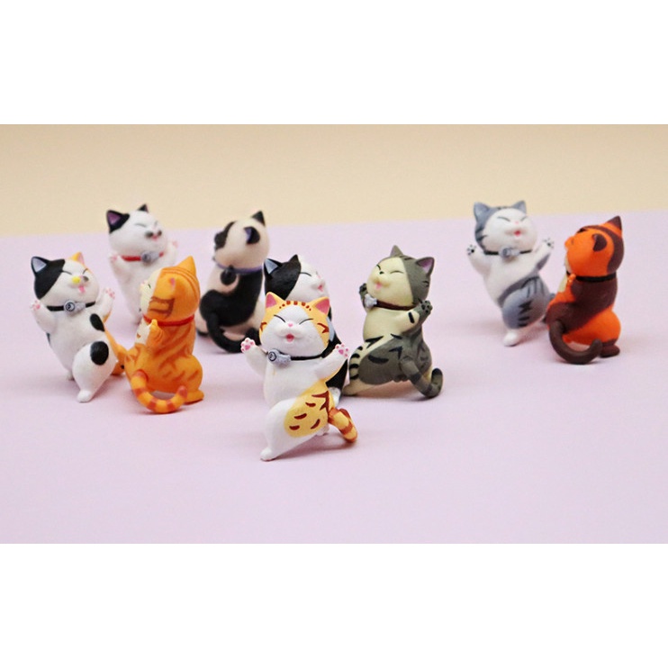 Bộ mô hình mèo nhảy múa dễ thương trang trí