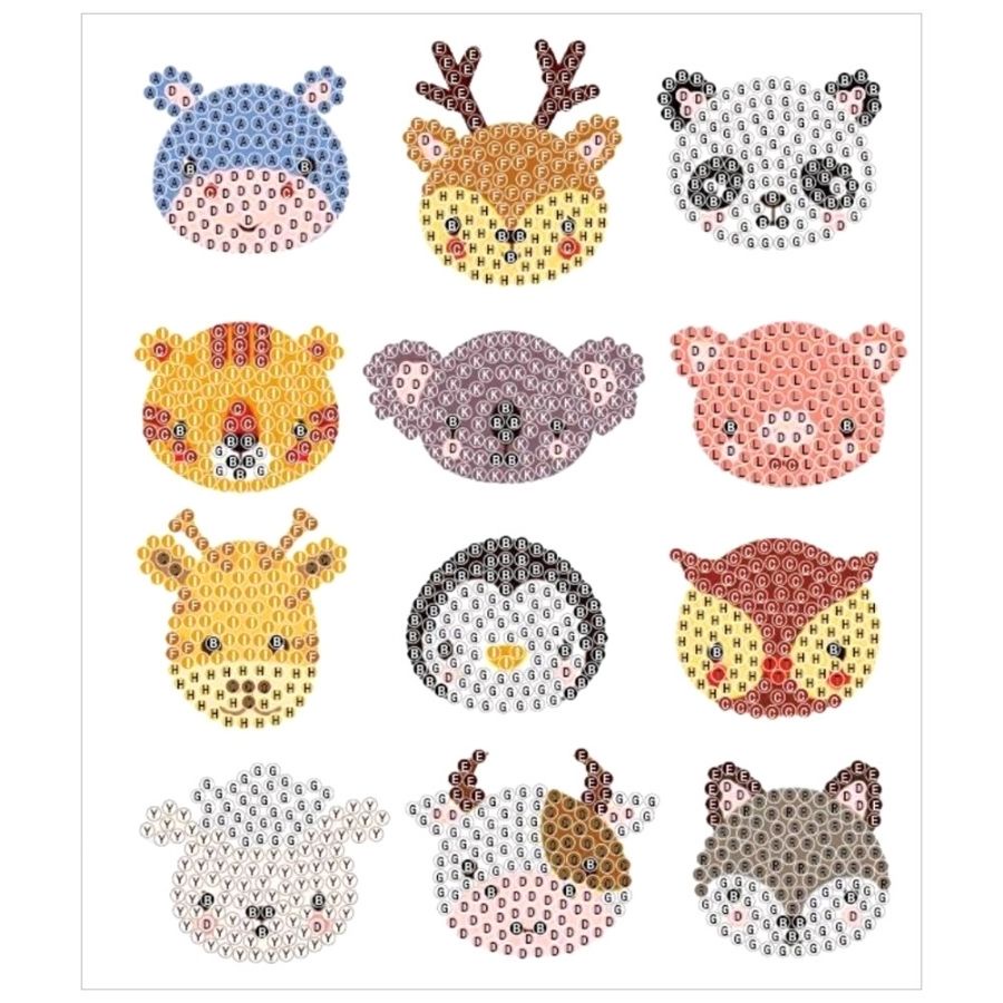 Tranh Đính Đá Mini Làm Sticker Tranh Đính Đá Tạo Hình Dán Trang Trí Hình Động Vật Và Công Chúa