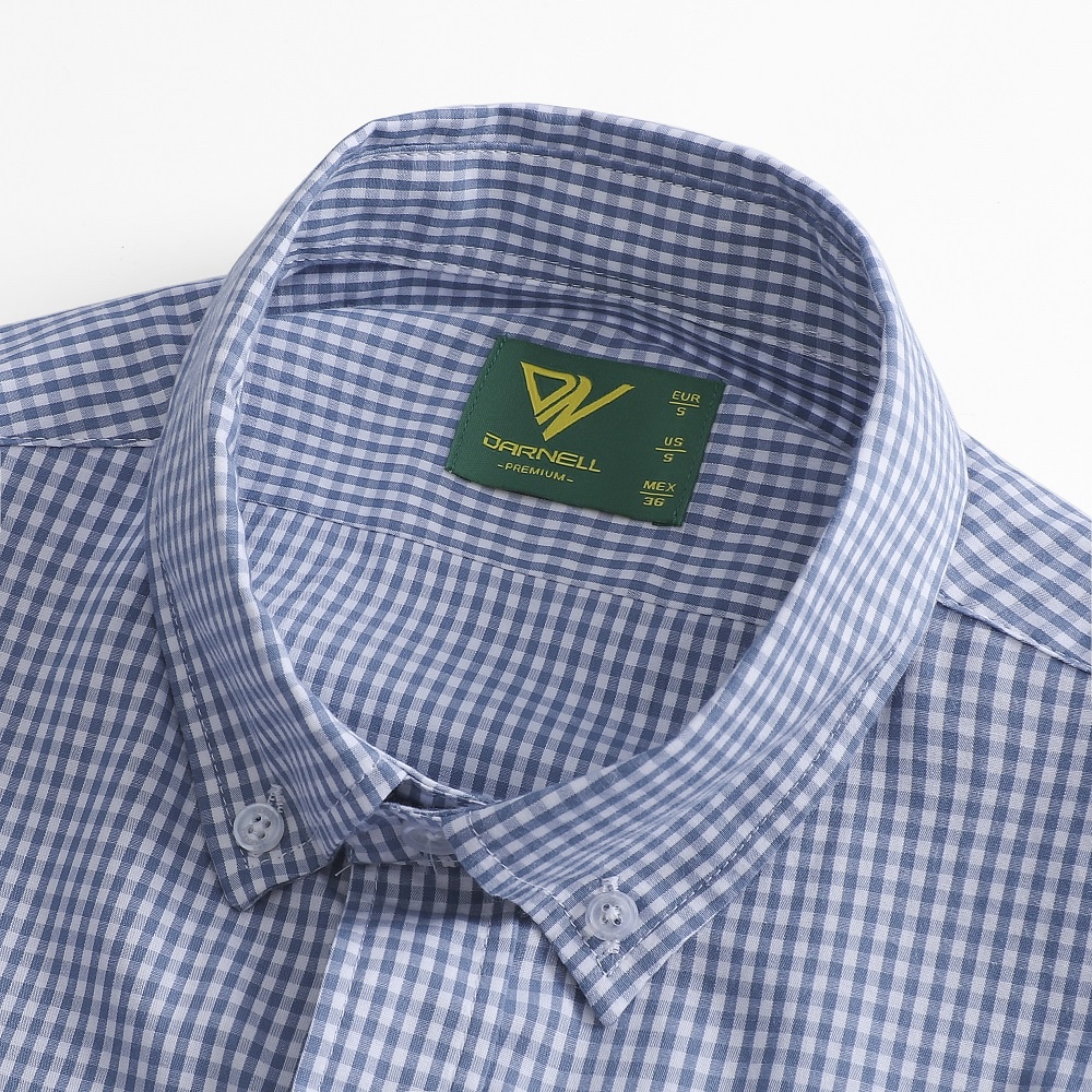 Áo sơ mi caro nam công sở DARNELL tay ngắn cao cấp ít nhắn thoáng mát, thấm hút mồ hôi DN511