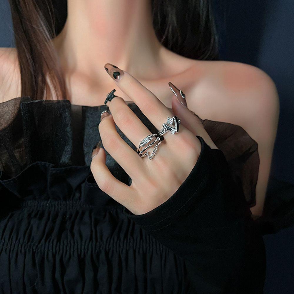 Nhẫn Hình Trái Tim Có Thể Điều Chỉnh Kích Cỡ|Vòng Tay Thời Trang Nhiều Màu Cá Tính