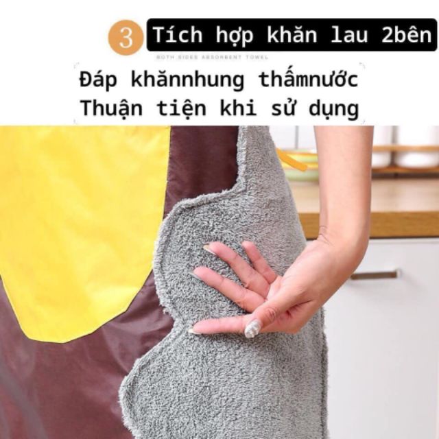 Gom sale nhanh tạp dề xuất Hàn - món đồ PHẢI CÓ trong mỗi gia đình&lt;br&gt;Tạp dề 2 in 1 không thấm nước. Tiện nghi dễ sỉ dụng