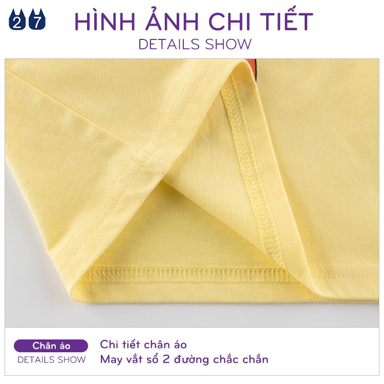 Áo bé gái 27HOME áo cotton cộc tay cho bé in hình hoa quả hàng xuất Âu Mỹ