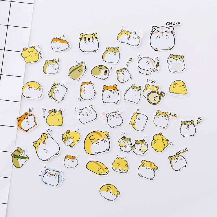 Set 40 chiếc sticker Hamster dễ thương