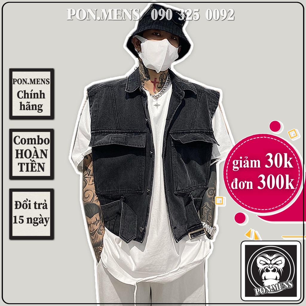 Áo khoác bò ghi lê nam nữ màu đen xám và xanh 8867 Pon.mens
