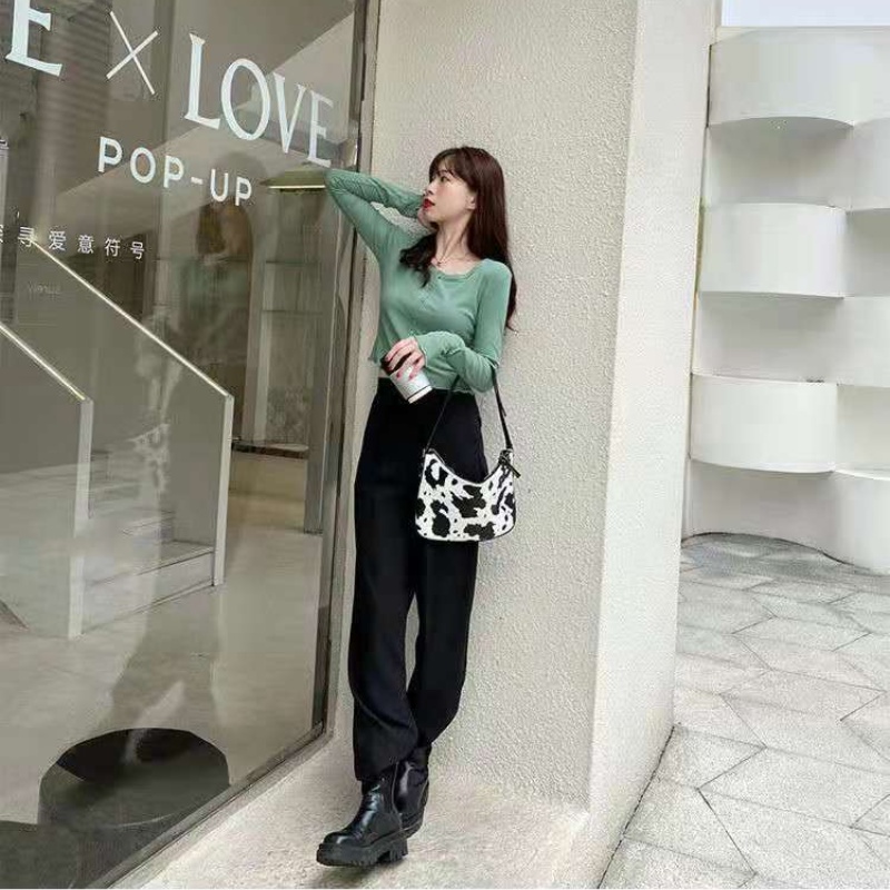 Áo BH bằng cotton dài tay màu trơn phong cách Hàn Quốc