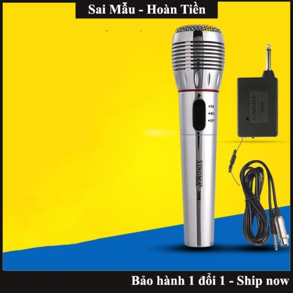 ⭐ Micro không dây kết hợp có dây 2 trong 1 đa năng giá rẻ Xingma AK-308G cao cấp, dùng cho âmly, loa kéo hát rong...