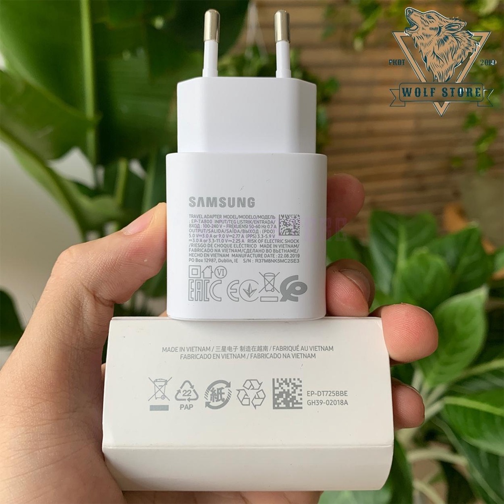 Sạc nhanh Samsung 25w hàng chính hãng chân type C , cam kết hàng chuẩn sạc nhanh không nóng máy không loạn cảm ứng