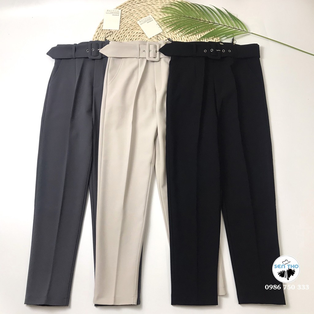 [ Ảnh thật trải sàn ] Quần Baggy Kèm Đai Công Sở Cao Cấp Chất Siêu Đẹp Mặc Sang Trọng Thanh Lịch