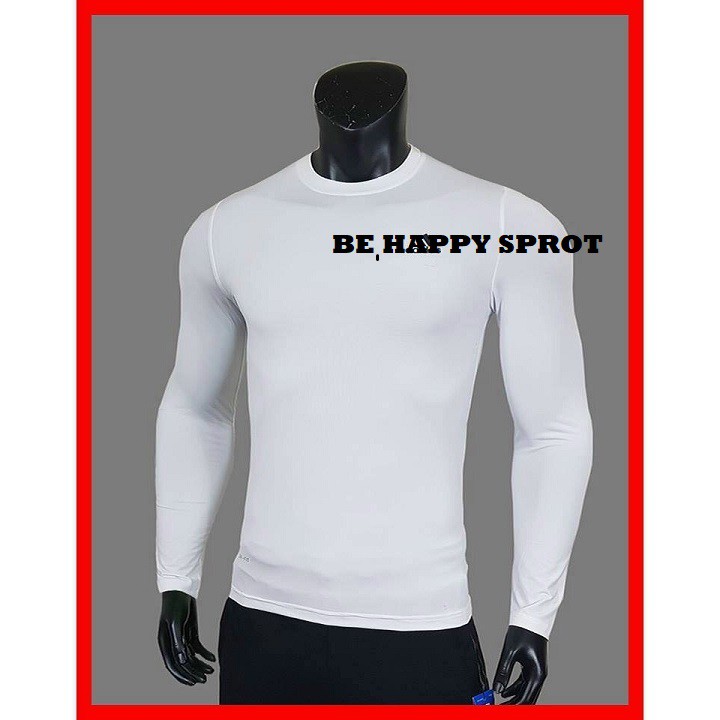 Áo Giữ Nhiệt Nam Body Cực Chất Co Giãn 4 Chiều Trắng, Đen, Xanh Dương, Xanh Than pp Bởi Be Happy Sport