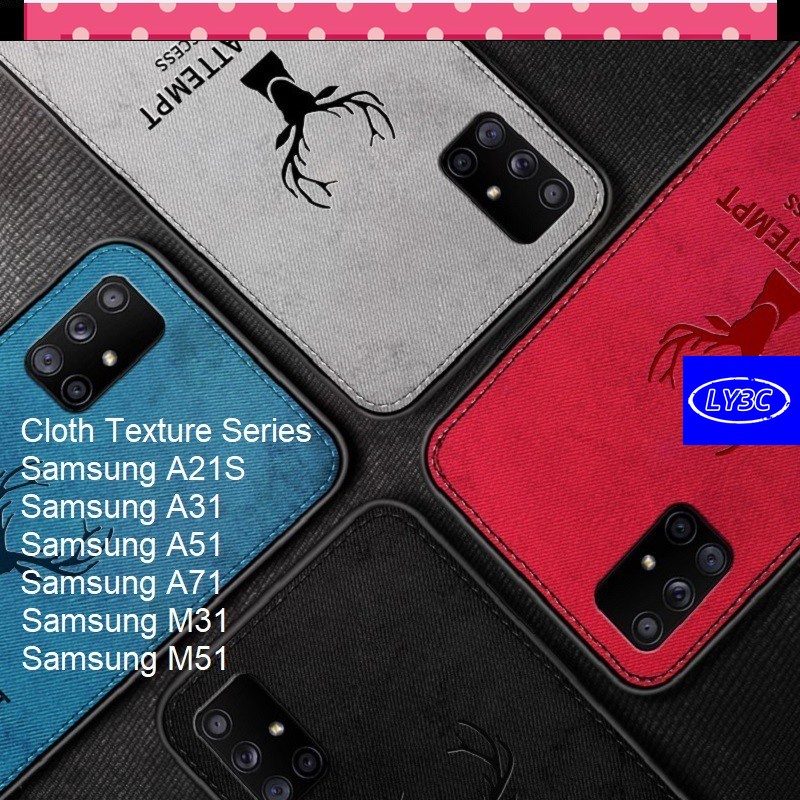 Ốp điện thoại kết cấu vải bảo vệ cho Samsung Galaxy A71 A51 A31 A21S A12 A11 A02S M31 M51