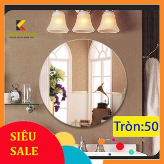 ( giá sỉ ) gương tròn soi nhà tắm bàn trang điểm treo tường kích thước tròn 50cm - guonghoangkim mirror D50