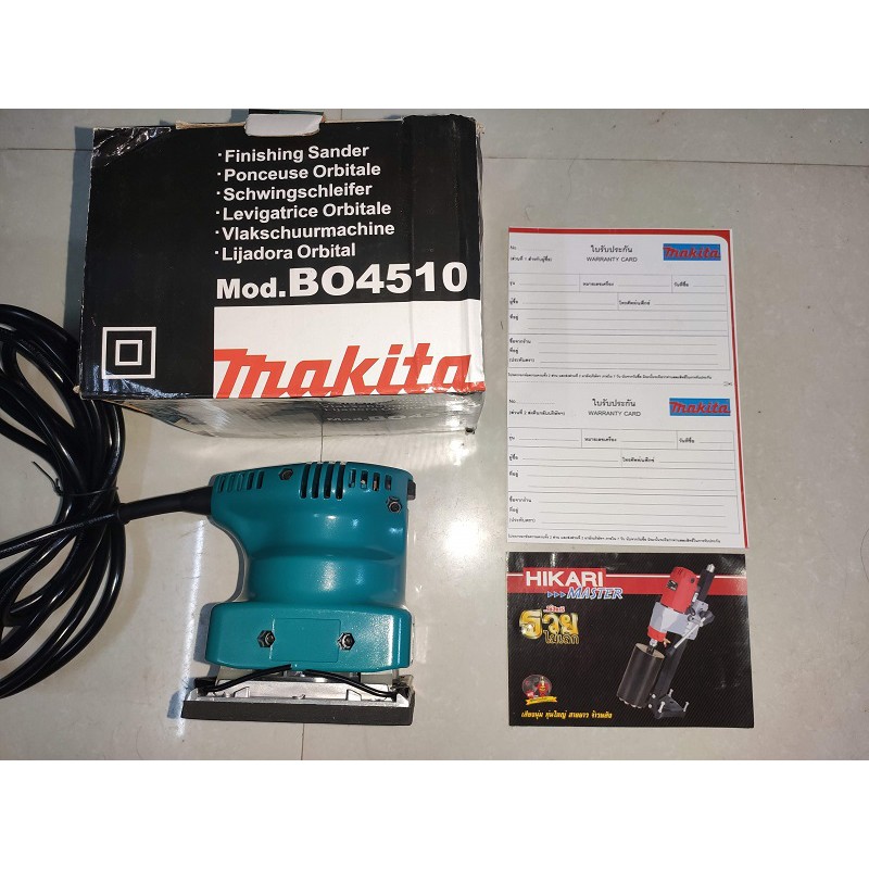 Máy chà nhám rung Makita BO4510, 200W, Made in Thái lan, dây dồng chịu nhiệt.