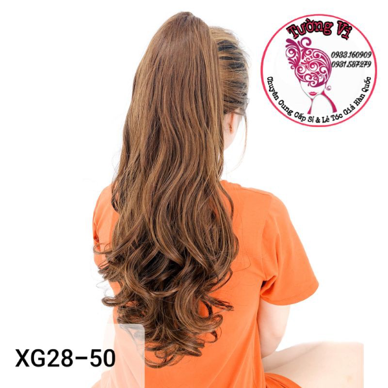 Ngoặm tóc giả xoăn tầng dài 50cm
