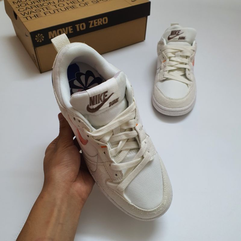 Giày sneaker sb dunk disrupt 2 pale ivory cao cấp, Giày thể thao nam nữ sb dunk disrupt 2 trắng hồng fullbox cực đẹp