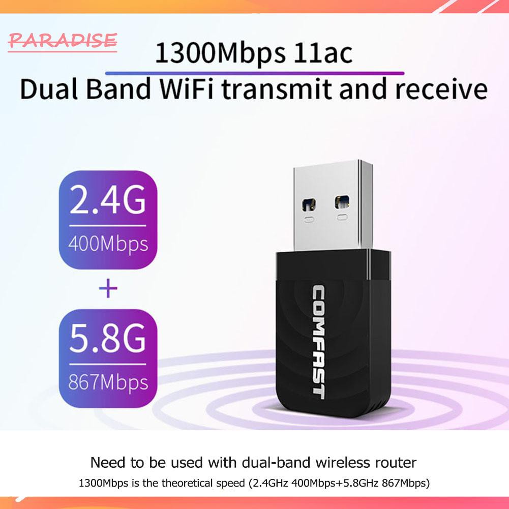 COMFAST Usb Thu Sóng Wifi 1300mbps 802.11 B / G / N