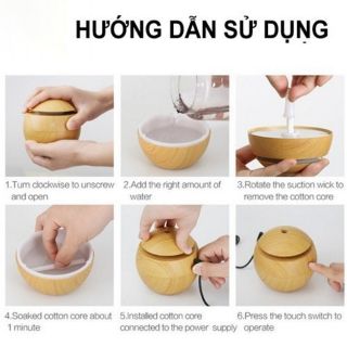 Máy Xông Tinh Dầu Vân Gỗ Mẫu Mới
