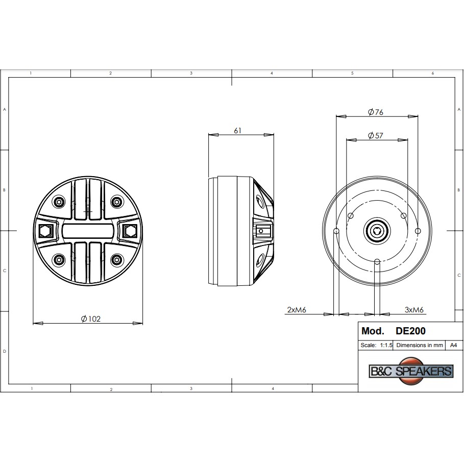 Loa Treble B&C SPEAKERS DE200 – Hàng Chính Hãng
