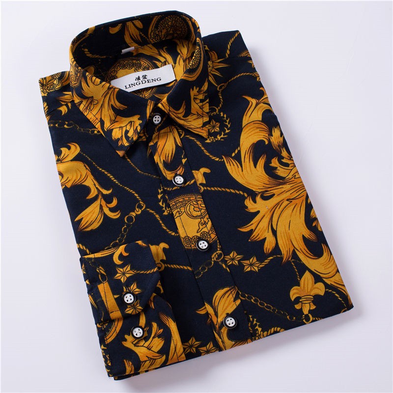 Áo sơ mi nam dài tay thời trang Hàn Quốc phần mỏng hoa C39