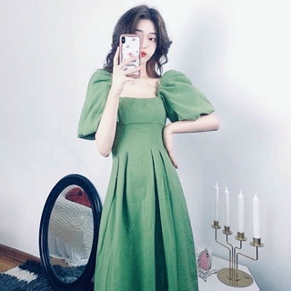 Đầm váy freesize mint cổ vuông form dài