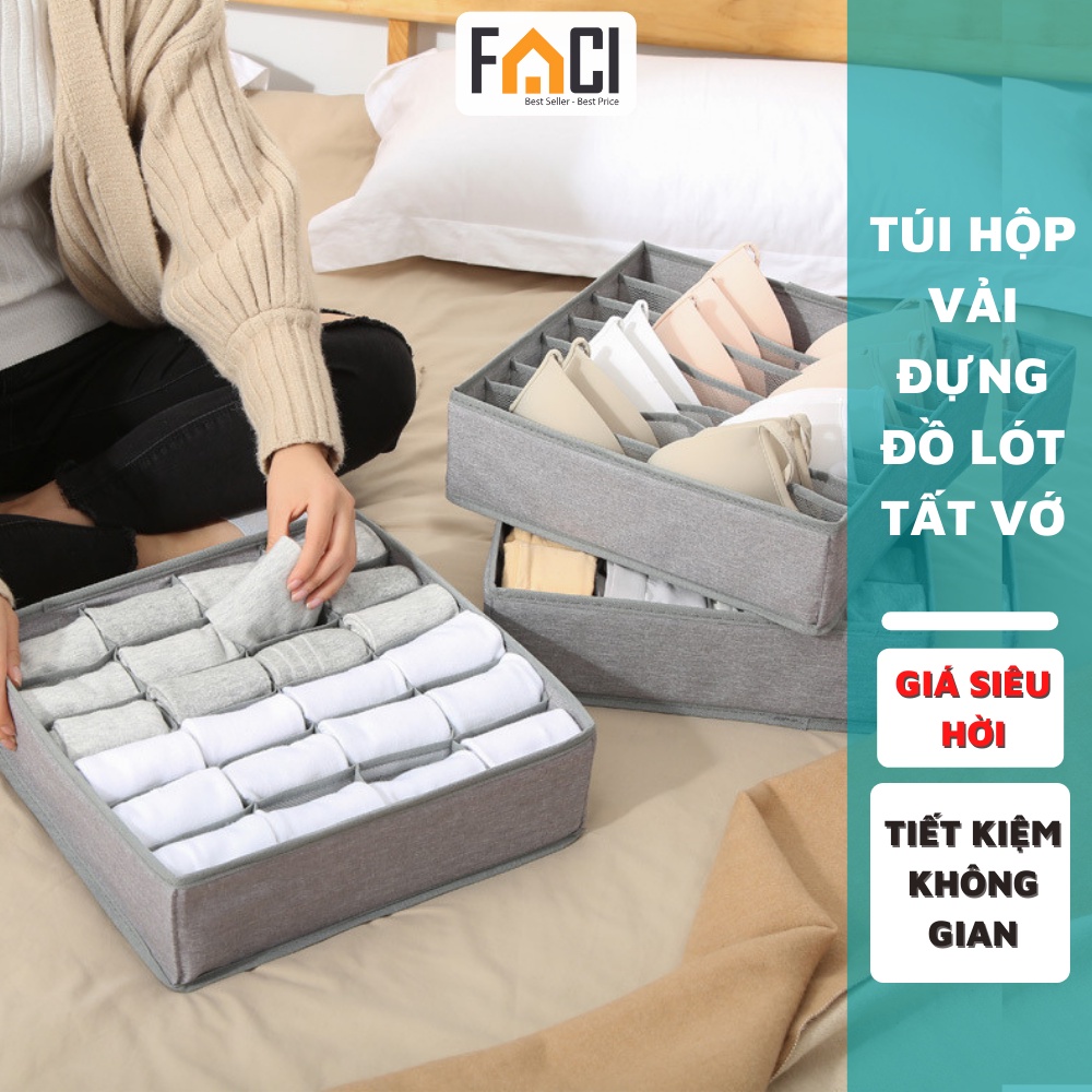 Hộp túi vải đựng quần áo đồ lót đồ trẻ em 6 7 20 ngăn vải không dệt VNXK