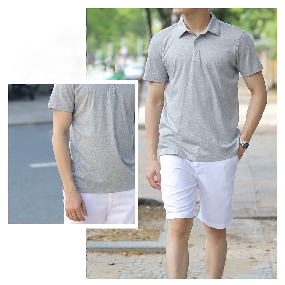 Áo thun nam Polo OKU thiết kế dáng trơn Basic vải cotton thoáng mát, co giãn 4 chiều