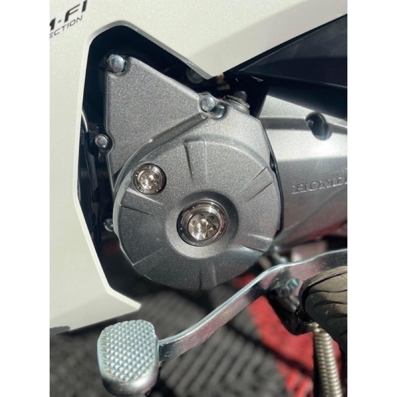 Ốc mâm lửa và nắp nhớt inox salaya gắn xe máy Honda/Yamaha