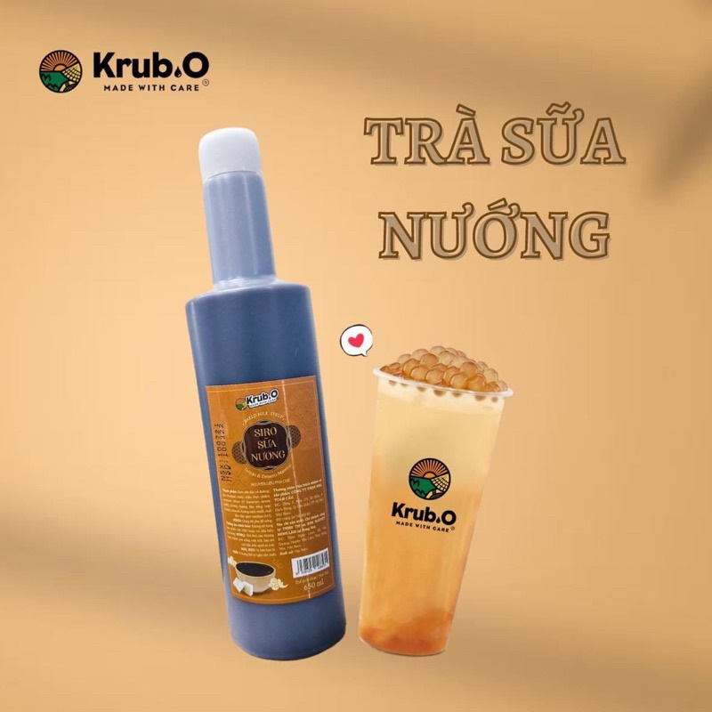 TRÀ SỮA NƯỚNG - Siro trà sữa nướng trân châu - KrubO 650ml