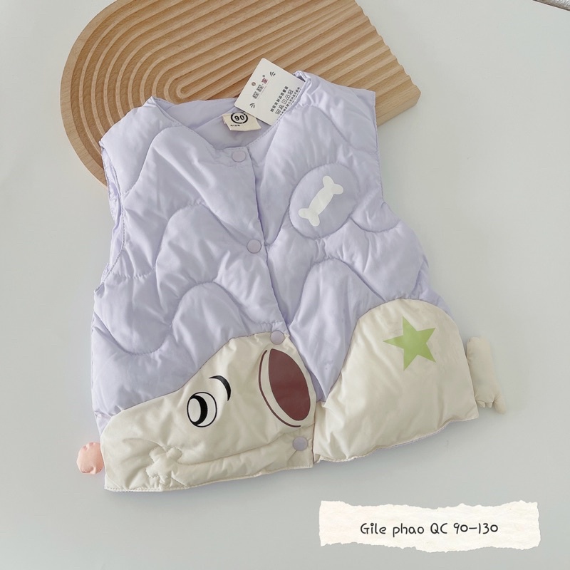 Gile Phao Siêu Nhẹ Cho Bé Trai Bé Gái Cúc Bấm, 4 Màu Pastel Đáng Yêu, Chất Liệu Siêu Mềm Mại