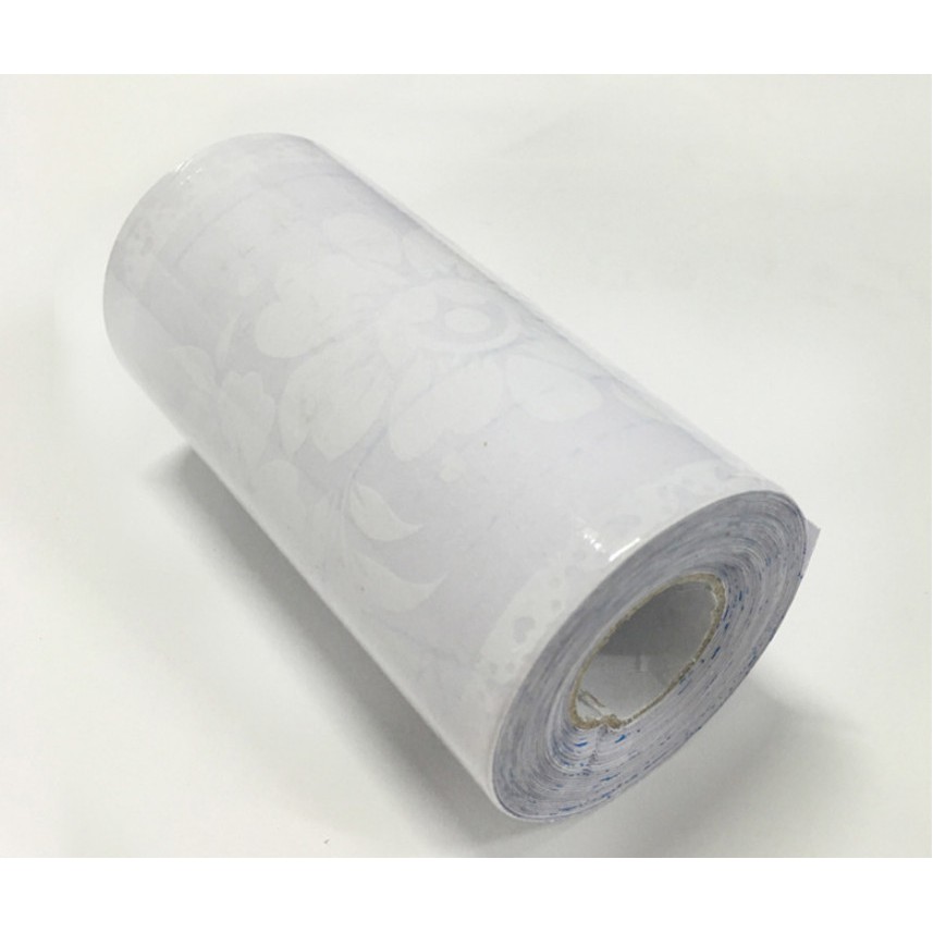 Cuộn 10m len dán viền tường keo sẵn hoa văn trắng keo sẵn (cao 10cm)