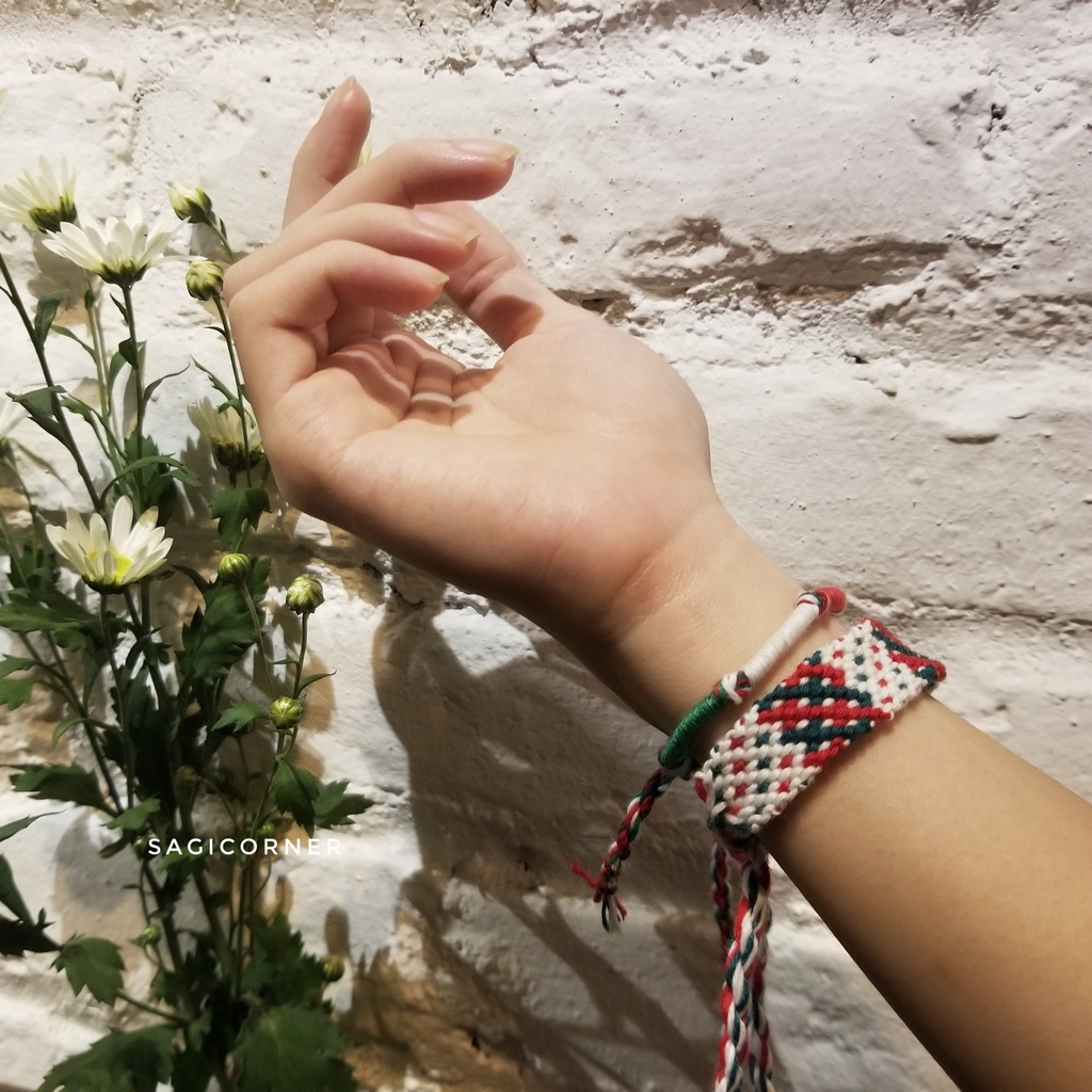 Set vòng Giáng Sinh, Noel l Vòng tay, vòng chân bằng chỉ handmade