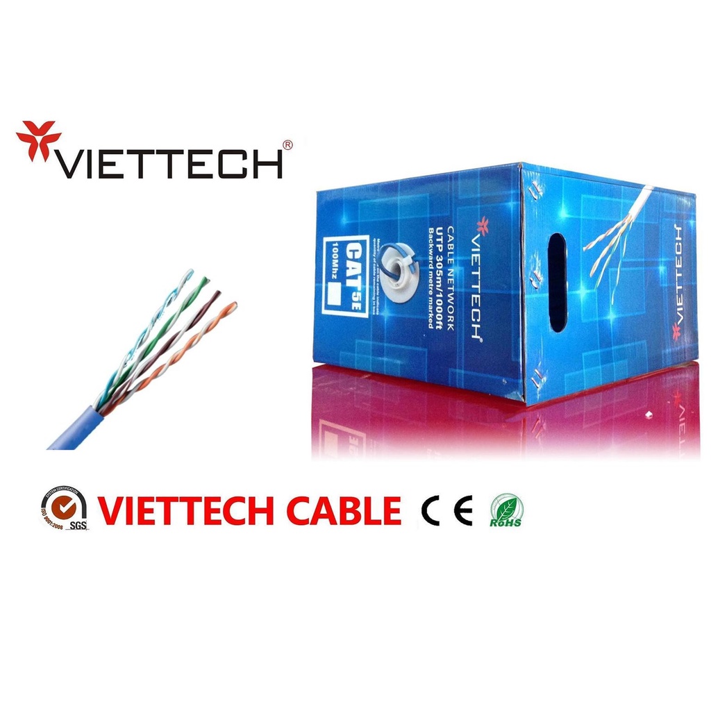 Cuộn Dây mạng CAT5E Viettech cuộn dài 305 m