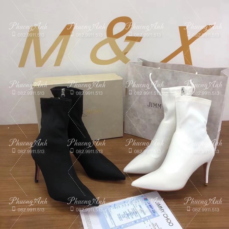 Boot JimmyChoo 2 Màu Trắng Đen