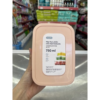 Hộp Nhựa Đựng Thực Phẩm, Hộp Đựng Thức Ăn Bảo Quản Tủ Lạnh HOKKAIDO Inochi (Dạng CHỮ NHẬT)  750ML